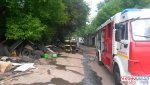 Фотографии с пожара в автомобиле «ВАЗ» недалеко от станции Павшино.